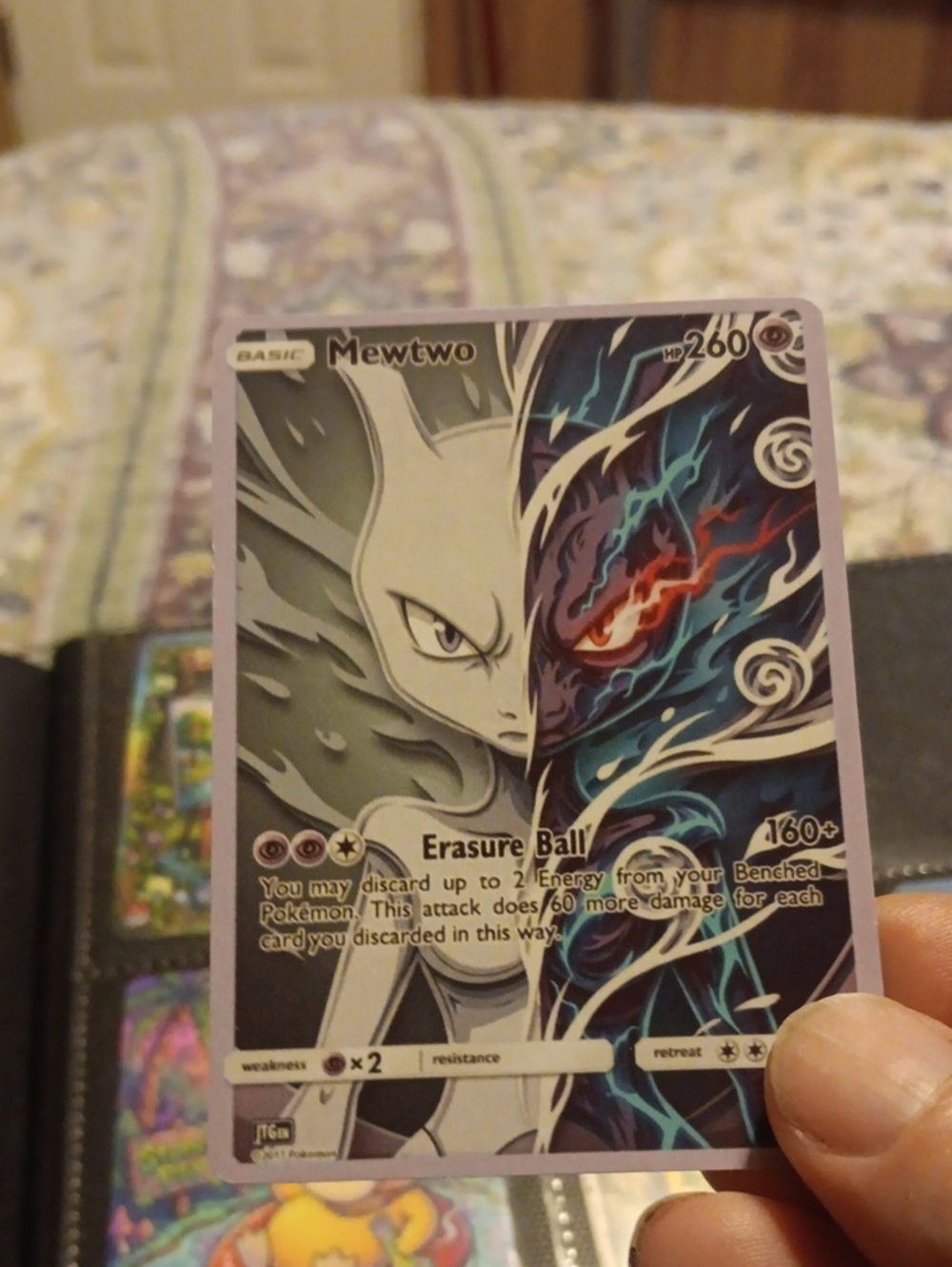 Mewtwo Pokémon TCG Card - Bold Black, White & Blue Artwork